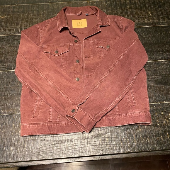 GAP Burgundy Denim Jacket (Corduroy Texture) - Picture 1 of 4